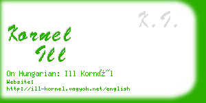 kornel ill business card